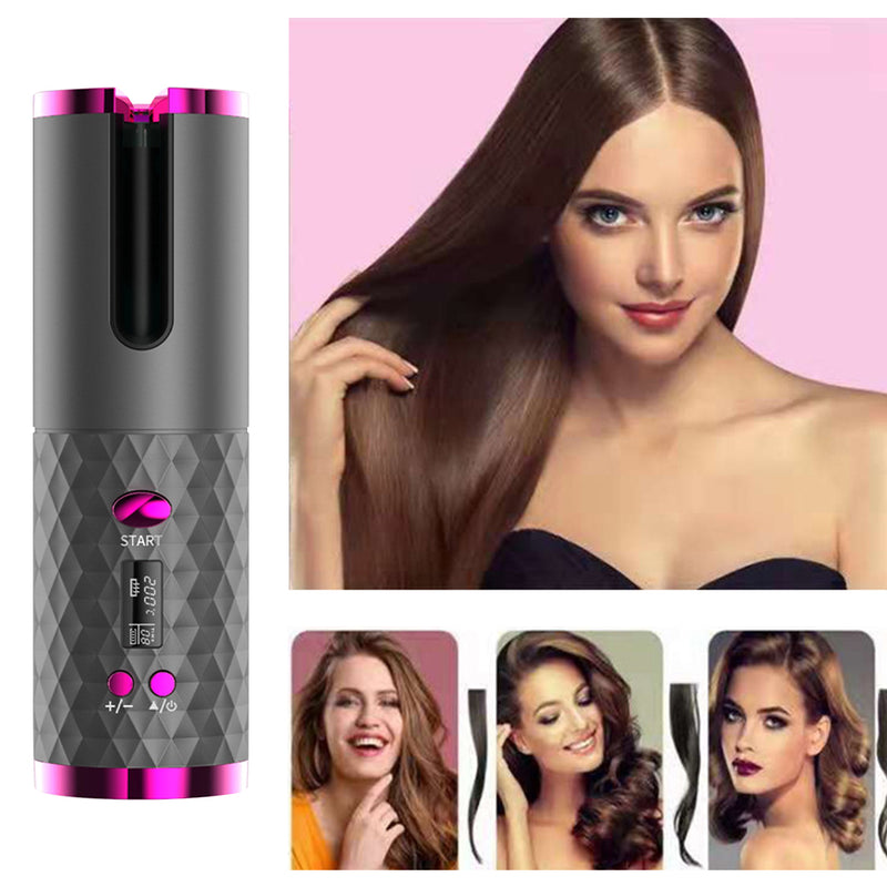 Automatic Rotating Cordless Hair Curler Fast Curling Iron Tongs - WOMONA.COM