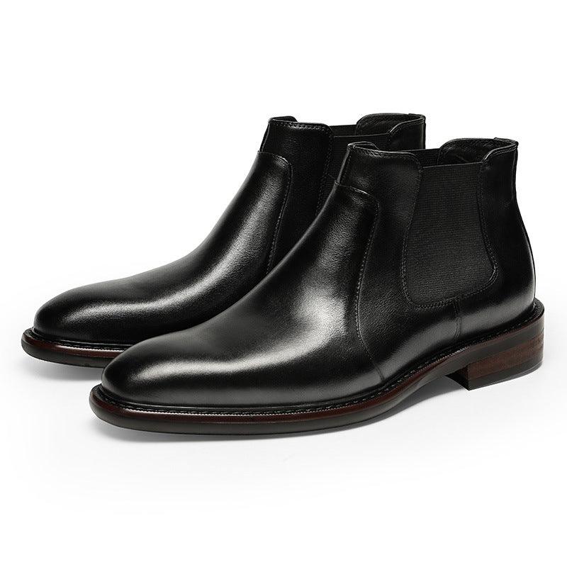 Men's New Formal Business Cowhide Shoes - WOMONA.COM