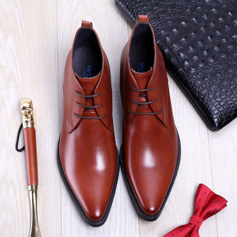 British Super Pointed Toe Business Formal Leather Shoes - WOMONA.COM