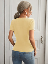 T-Shirt Bottoming Top Slim Pullover - WOMONA.COM