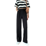 Straight High-waisted Trousers - WOMONA.COM