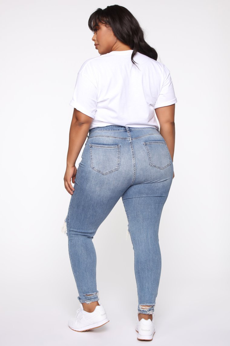 Stretch Ripped Women Plus Size Jeans - WOMONA.COM