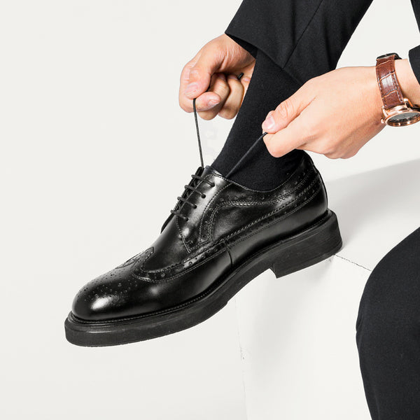 Casual Formal Wear Wear-resistant Leather Shoes - WOMONA.COM