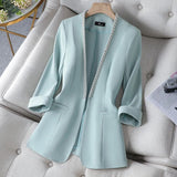Plus Size Women's Thin Suit Jacket - WOMONA.COM