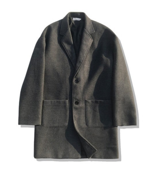 Slim Handsome Woolen Coat Men's - WOMONA.COM