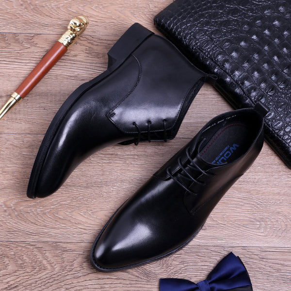 British Super Pointed Toe Business Formal Leather Shoes - WOMONA.COM