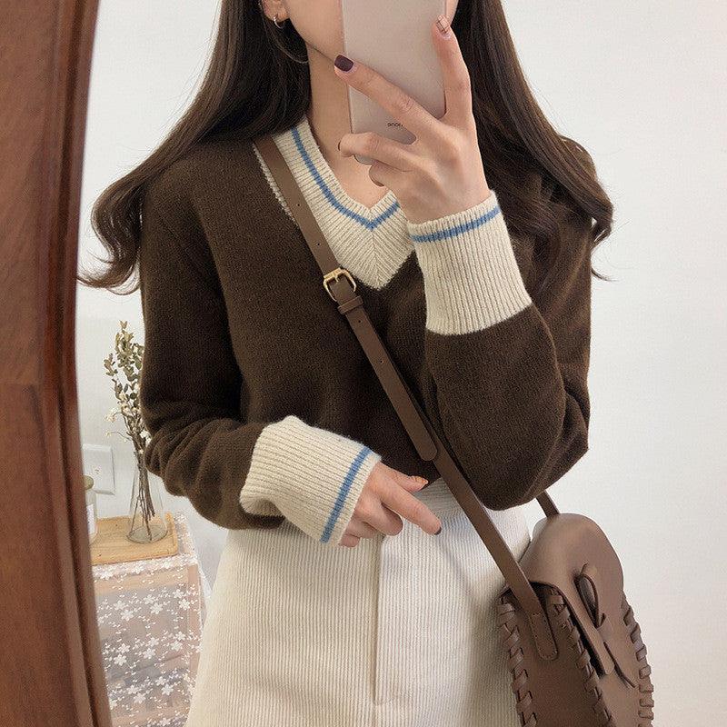Knit Long Sleeve Sweater - WOMONA.COM