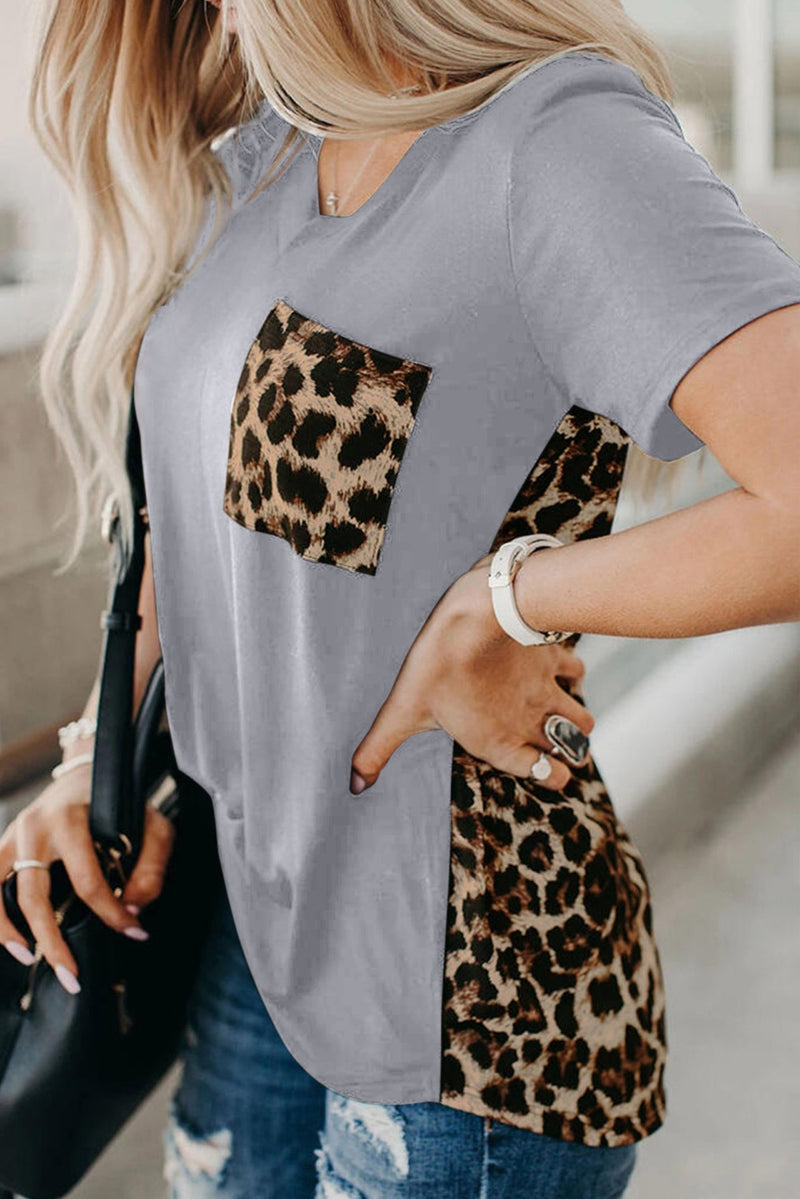 Women's Plus Size Leopard Print Long Sleeve T-Shirt - WOMONA.COM