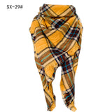 Cashmere-like Colorful Plaid Square Scarf - WOMONA.COM