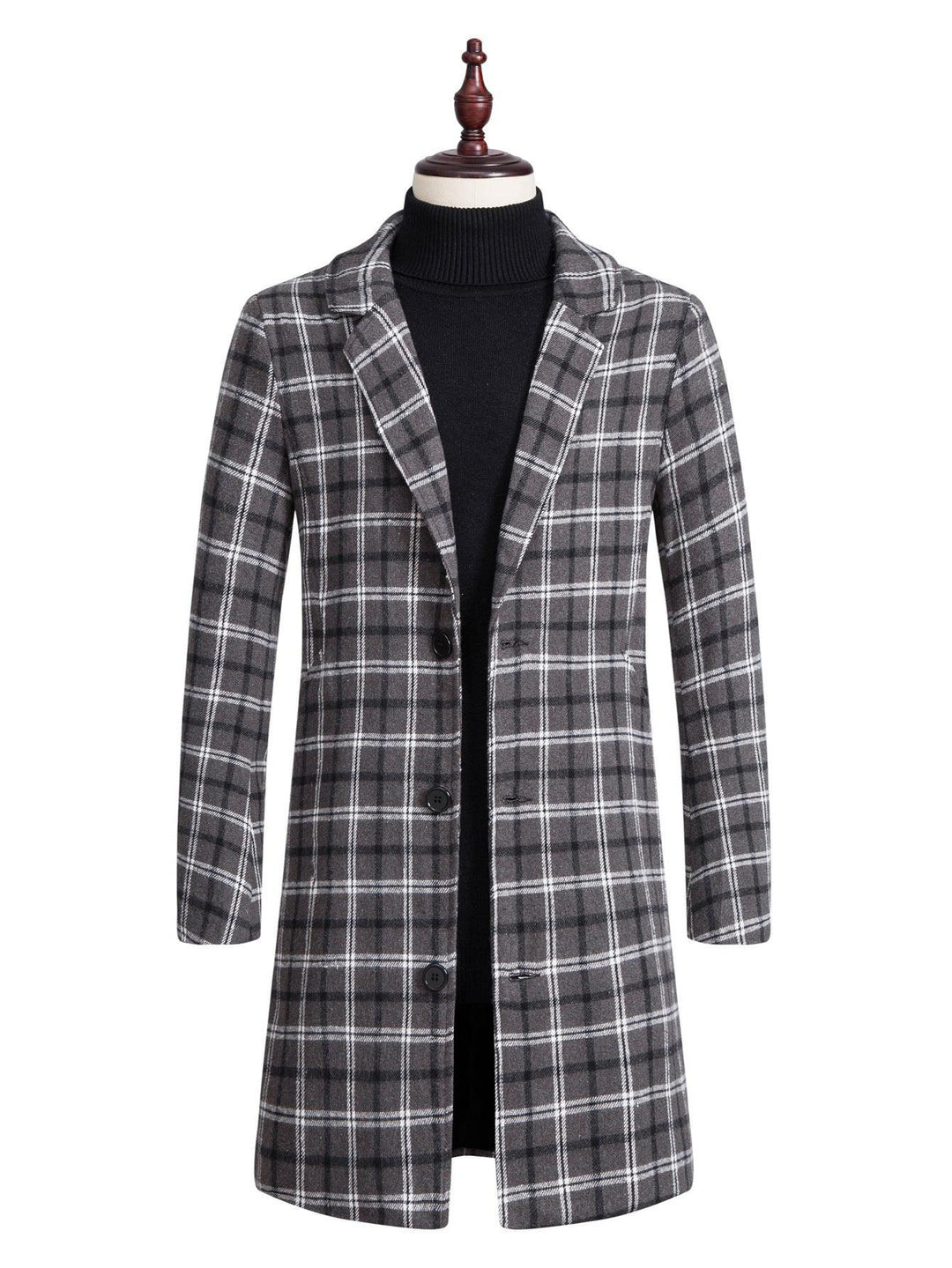 Men's Mid-length Woolen Coat - WOMONA.COM