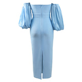Pile Sleeve Dress - WOMONA.COM