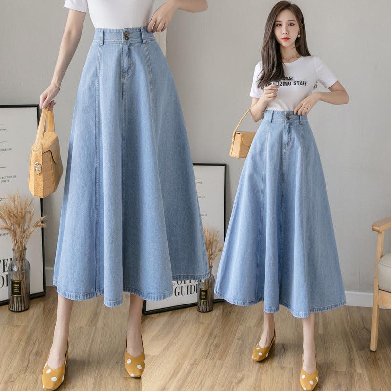 Denim Umbrella Skirt - WOMONA.COM