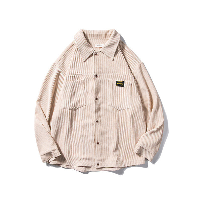 Corduroy Long Sleeve Shirt Men - WOMONA.COM