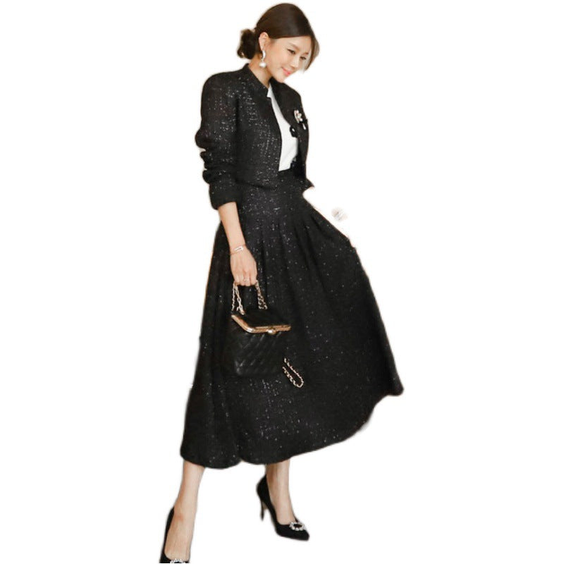 Breasted Wool Coat Skirt Set Women - WOMONA.COM