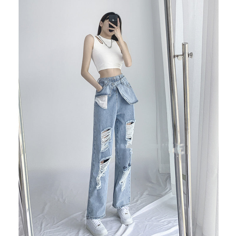 Hot Girl Crossover Jeans - WOMONA.COM