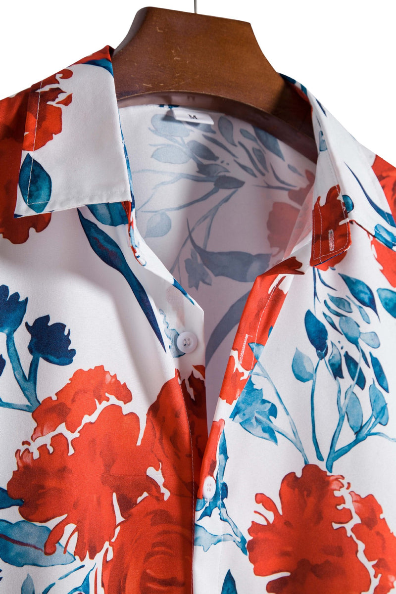 Floral Print Men Shirt - WOMONA.COM