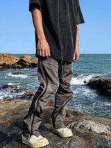 Straight-leg Cargo Sweatpants - WOMONA.COM