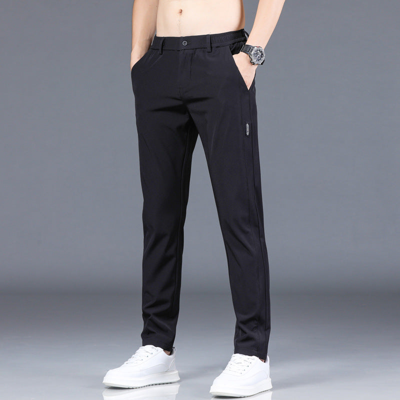 Ice Silk Men's Pants Straight Trousers Men's - WOMONA.COM