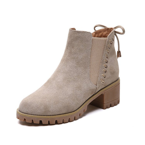 Casual Thick-heeled Boots - WOMONA.COM