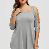 Sequin Sling Loose Plus Size T-shirt - WOMONA.COM