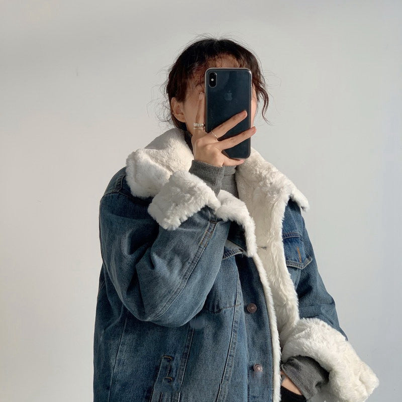 Wool Denim Jacket Women Short - WOMONA.COM