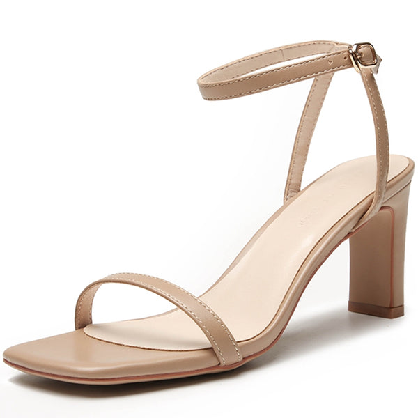 French Thick-heeled Sandals - WOMONA.COM
