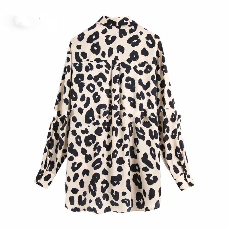 Animal Print Textured Shirt - WOMONA.COM