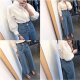 Wide Leg Denim Trousers For Women - WOMONA.COM