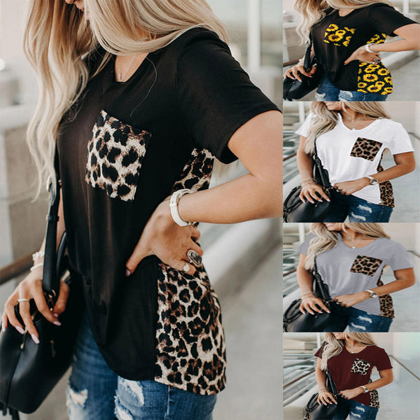 Women's Plus Size Leopard Print Long Sleeve T-Shirt - WOMONA.COM