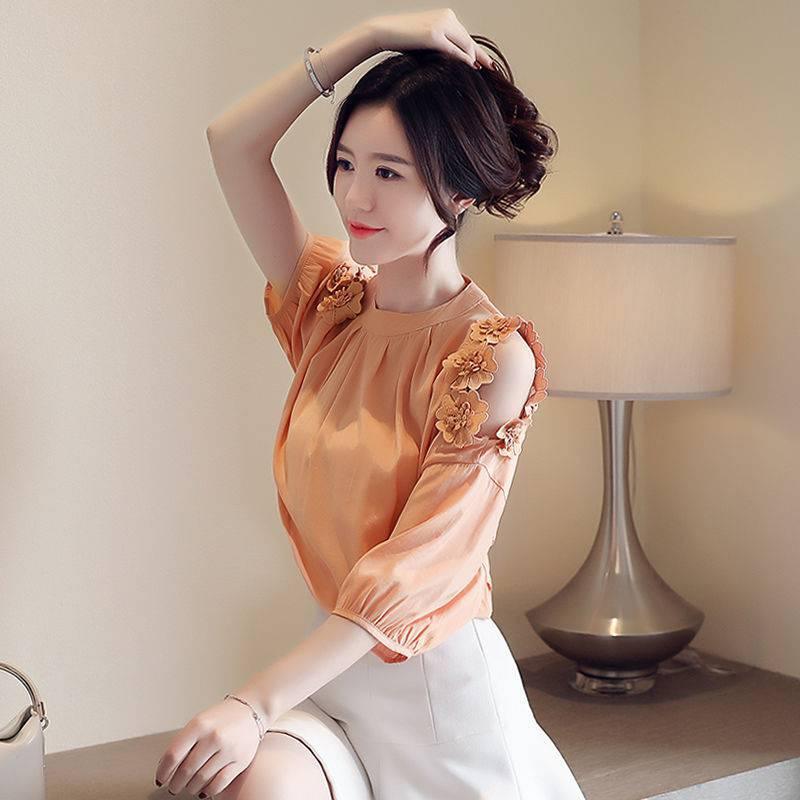 Sleeved Blouse Summer - WOMONA.COM