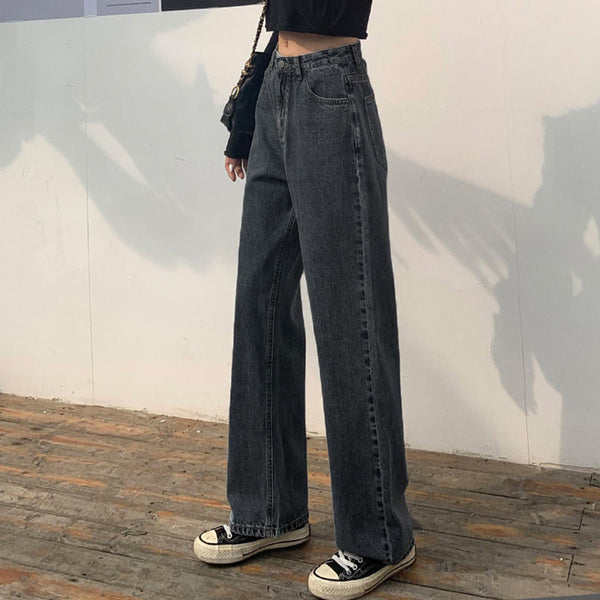 Plus Size Old Straight-leg Jeans - WOMONA.COM