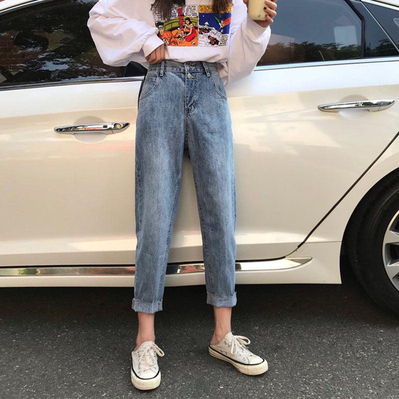 Slim High Waist Cropped Trousers - WOMONA.COM