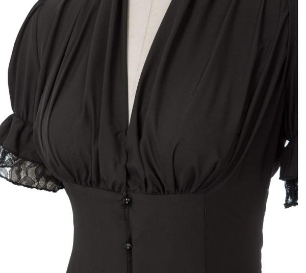 Short Sleeved Victorian Blouse For Ladies - WOMONA.COM