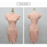 Design Lace Wrap Hip Dress - WOMONA.COM