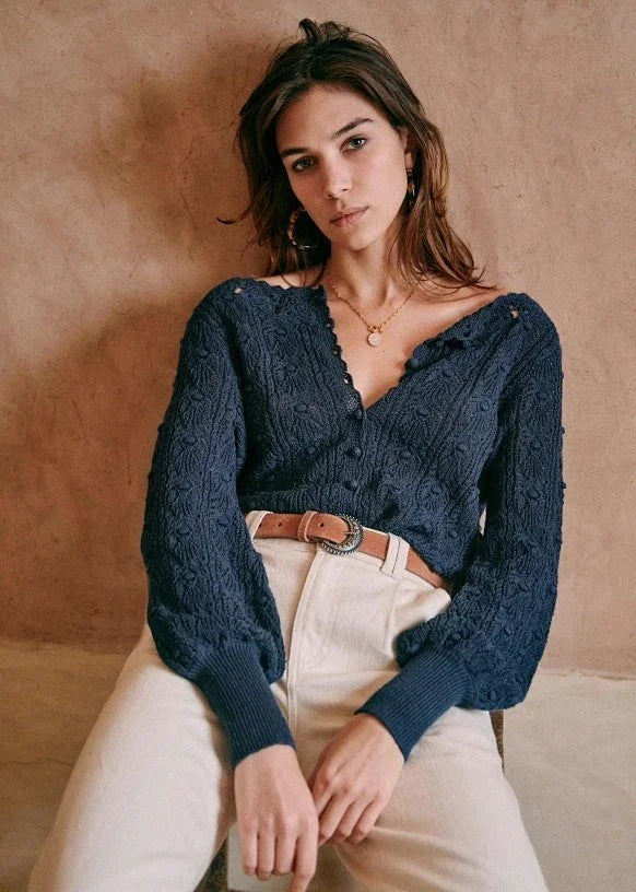 both sides can wear crochet knit top - WOMONA.COM