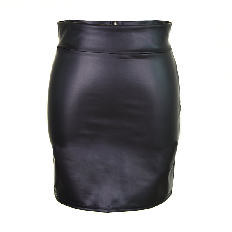 Bag Hip Bust Faux Leather Skirt - WOMONA.COM