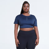 Hollow Printed T-Shirt Sports Plus Size - WOMONA.COM