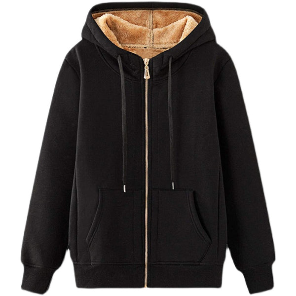 Hooded Zipper Sweater - WOMONA.COM