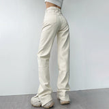High-waisted Mopping Jeans - WOMONA.COM