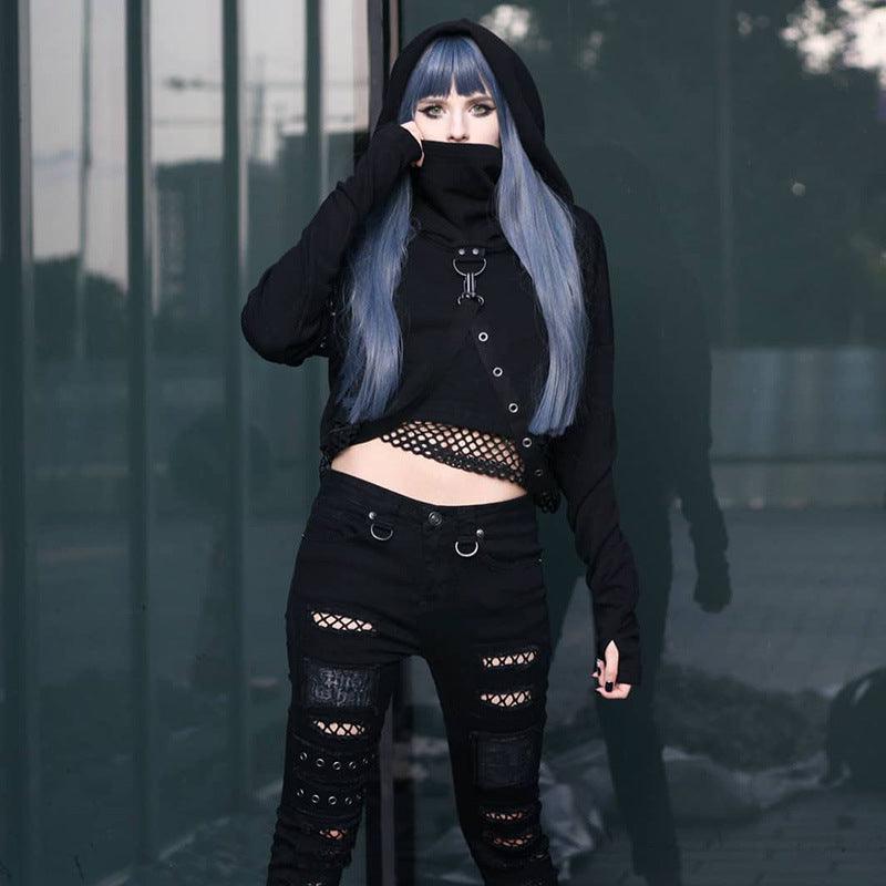Long Sleeve Ripped Sweatshirt For Women - WOMONA.COM