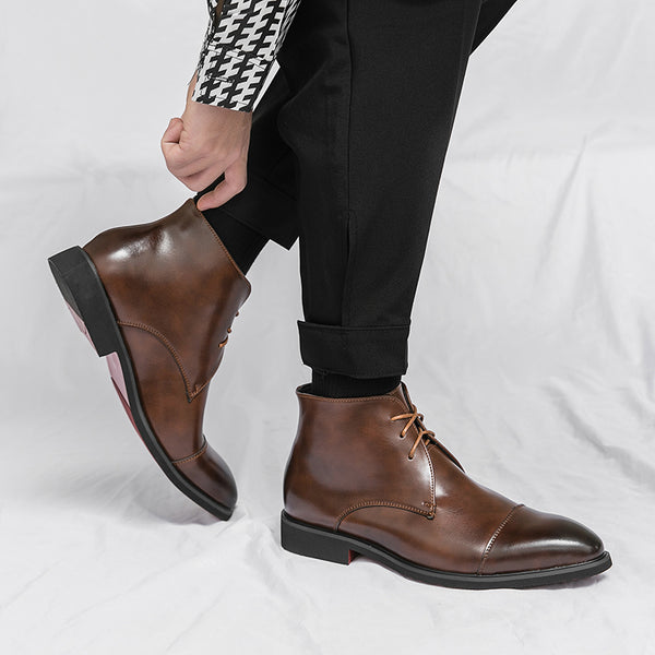 Men's English Formal Business Shoes - WOMONA.COM