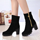 Thick Heel Snow Boots - WOMONA.COM