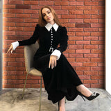 Elegant Shirt Puff Sleeve Dress - WOMONA.COM