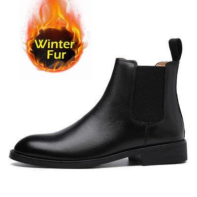 Men British Winter Elegant PU Leather Boots - WOMONA.COM