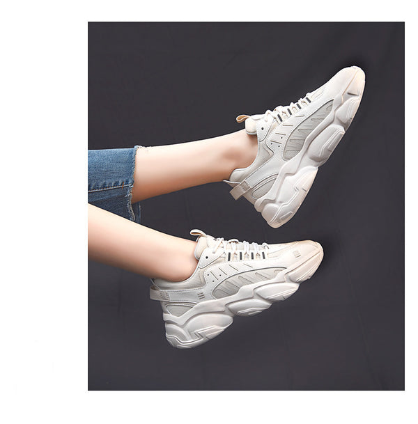 Casual Thick-soled White Sneakers Women - WOMONA.COM